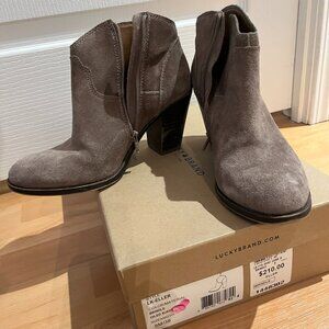 Lucky Brand "Eller" Bootie Tan/Brown, Suede– Size 8